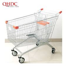 Supermarket shopping basket with wheels. 210l Supermarket Cart 4 Wheels Shopping Trolley Price Qhdc Trolley