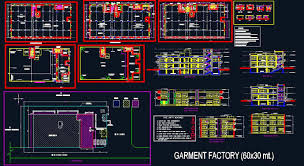 Where in basement area is designed as raw material storage area, cutting hall, packaging area etc. Garment Factory Design Detail Plan N Design
