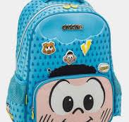 Mochila com Carrinho Turma da Mônica Face Cascão
