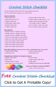 Crochet Stitch Checklist Krazy Kabbage Crochet Community