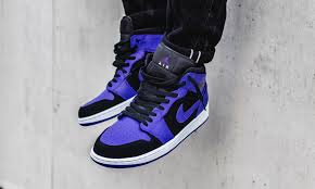 Nike air jordan 1 mid blue. Nike Air Jordan 1 Mid Purple Black 43einhalb Sneaker Store