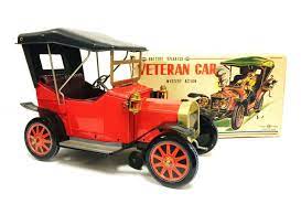 Vintage Battery Operated Mystery Action Veteran Car Tin Toy Excellent Ebay Veteran Car Old Fashioned Cars Tin Toys