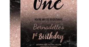 18th Birthday Black And Rose Gold Themed Party Faux Rose Gold Glitter Black Marble First Birthday Invitation Zazzle Com Gold Glitter Invitation Gold Invitations First Birthday Invitations