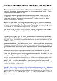 Vital Details Concerning Daily Vitamins As Well As Minerals By Temoney69colglazier Issuu