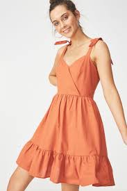 Woven Kaya Strappy Sun Dress Dresses Orange Dress Summer Sundress