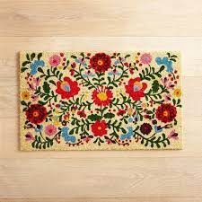 Here at coirmat.com, our flower door mat selection consists of a large variety of bright floral patterns to match your own individual and unique home or garden aesthetic. Folk Floral Design Doormat Door Mat Unique Home Decor Home Decor Accessories