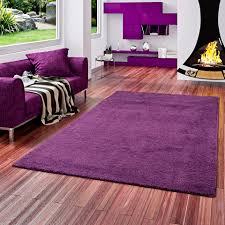 Teppich cracks in lila weiß grau kariert | wohnen.de teppich lila hochflor » Hochflor Shaggy Teppich Palace Lila