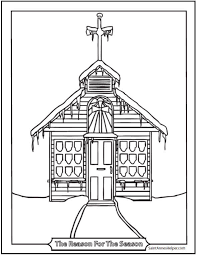 Free, printable coloring pages for adults that are not only fun but extremely relaxing. Church Coloring Page Christmas Church With Stained Glass Windows