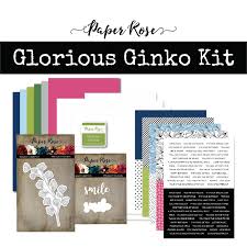 Cut along the curved lines. Glorious Ginko Cardmaking Kit 18978 Paper Rose Studio
