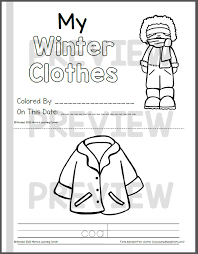 Parents can print these winter coloring pages for kids at home. Winter Coloring Pages My Winter Clothes Mamas Learning Corner