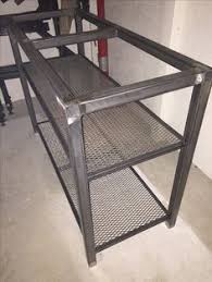 Metal dining tables work perfectly as modern kitchen tables, complementing the metal fixtures and appliances you already have built into your kitchen. 1 5 Steel Table Frame With Expanded Metal Shelves That Will Hold 100 Year Old Fir Barn Wood 1 5 Steel Layout De Moveis Ideias Para Mobilia Mobiliario Metalico