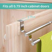 Over the cabinet door kitchen towel holder. Buy Kitchen Towel Holder Over Cabinet Towel Bar Rack Expandable Double Over The Cabinet Door Towel Rack For Universal Fit On Inside Or Outside Of Cupboard Doors Stainless Steel Online In Turkey