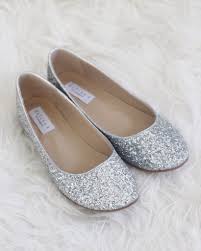Silver Rock Glitter Slip On Flats Sparkly Wedding Shoes Silver Dress Shoes Bridesmaid Shoes