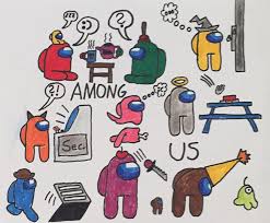 Among us is an online multiplayer social deduction game developed and published by american game studio innersloth. Among Us Zeichnung Papaplatte