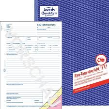Wir bieten dir eine beschreibbare kostenlose rechnungsvorlage für word, excel und pdf zum vorlage speichern oder ausdrucken. Avery Zweckform Bau Tagesbericht 1777 Din A4 3 X 40 Blatt Weiss Pagro