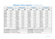 January 2021 lunar calendar with moon phases. Moon Phases Calendar 2020 Lunar Calendar For Different Time Zone