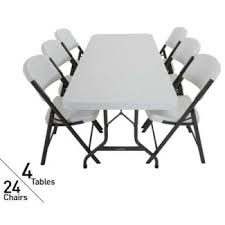 Lifetime 4 Pack 6 Tables 24 Chairs On Sale Fast Free Shipping Folding Chair Chair Lifetime Tables