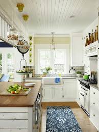 Love The Beadboard Ceiling And Wood Countertop Cottage Kitchen Inspiration Recycled Kitchen Coastal Cottage Kitchen