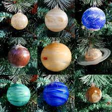 New solar christmas light string garland decorations for home navidad ornaments. Blown Glass Solar System Holiday Ornaments Novaspace