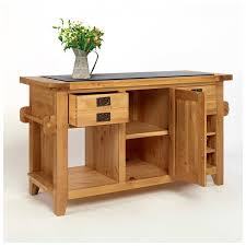 rustic oak kitchen island with black