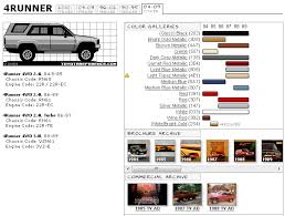 Toyota 4runner 1st Gen Color Code Chart Toyota 4runner