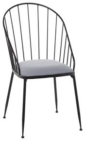 The following usage examples show our houzz logo against background colours we recommend most: Black Metal Dining Chair With Grey Cushion Seat 21 X 37 Midcentury Dining Chairs By Brimfield May 37870 Houzz