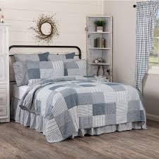 I measured the width and it only measures 97 inches wide. Denim Blue Farmhouse Bedding Miller Farm Charcoal Cotton Pre Washed Patchwork Chambray Luxury King Quilt Walmart Com Walmart Com