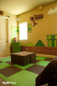 Softtiles Super Mario Themed Bedroom Children S Playroom Using 2x2 Foam Mats D124 Childrens Playroom Bedroom Themes Playroom