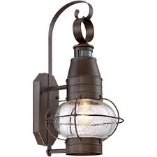 Redeast outdoor farmhouse barn lights, outdoor wall light fixture, exterior wall sconces, industrial outdoor wall lighting for porch, patio, garden,balcony (oil rubbed bronze, 11.2 h, 2 pack) $79.99. John Timberland Nautical Outdoor Light Fixture Oil Rubbed Bronze Lantern 19 3 4 Clear Seedy Glass Motion Security Sensor For Porch Patio Target