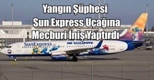 Goklerdeyiz Havacilik Sitesi Sunexpress Ucagi Yangin Suphesi Ile Mecburi Inis Yapti