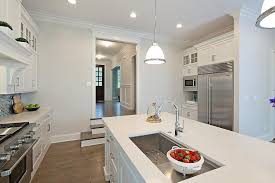 sunken kitchen with island