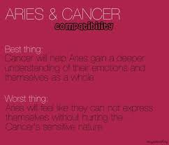 Per the aries viewpoint on this relationship, there are several areas which will require some work and tolerance on both sides. Pin By Wrath Of Sloth On Zodiac Aries Cancer Aries Horoscope Aries Cancer Compatibility