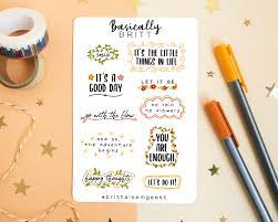 You can make one, two, or as many quote pages in your journal. Inspirational Quotes Stickersheet Bullet Journal Quote Etsy Canada