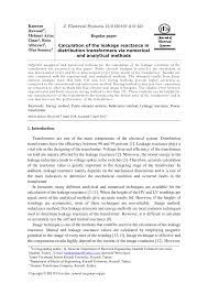 With 250 employee two modern production. Pdf Calculation Of The Leakage Reactance In Distribution Transformers Via Numerical And Analytical Methods