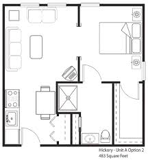 Hickory Floorplan 483 Unita Option2d48746321d061968dde7a2ff72ed8979 Png 422 454 Tiny House Floor Plans Apartment Floor Plans Apartment Floor Plan