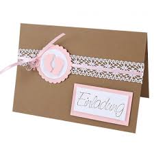 Glückwunschkarte zur hochzeit stampin up eur 215. Einladungskarte Vintage Taufe Babyfusschen In Braun Rosa Tafeldeko De