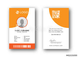 Almost every organization in the united states is using an id card system for better identification of the authorized people. Modern Id Card Template With An Author Photo Place Office Id Card Layout Employee Id Card For Your Business Or Company Wall Mural Designsoln