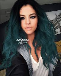 Black And Teal Hair Dye Pin Su Selena Gomez