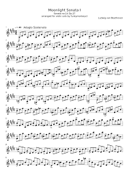 Sheet music file 2.99 usd. Moonlight Sonata I Violin Solo Sheet Music For Violin Solo Musescore Com