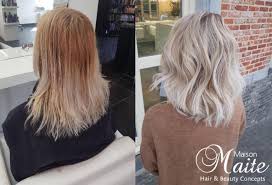 White Ash Blonde Lob Hair With Beach Waves Ash Blonde Balayage Lob Hairstyle Color Correction Hair