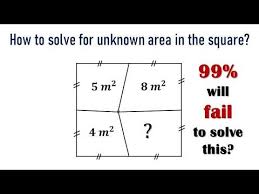 How To Solve For Unknown Area In The Square Viral Math Problem Youtube Learning Math Math Work Math Formulas