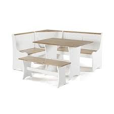 Amish corner breakfast nooks in solid wood, dining nooks with storage and dinettes. Buy Linon Jackie Pine Wood Patio Conversation Kitchen Breakfast Table Booth Bench Corner Dining Nook Set In Antique White Online In Indonesia B082ttb2t9