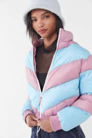 Uo Demi Chevron Cropped Puffer Jacket Puffer Jackets Jackets Chevron