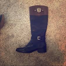 Michael Kors Black And Brown Riding Boots Michael Kors Shoes Michael Kors Riding Boots So Pretty Color Black Brown Size 10 Riding Boots Michael Kors Shoes Boots
