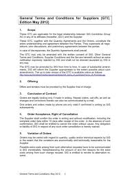 Sourcing decisions are made based on suppliers' performance in quality, service and cost. General Terms And Conditions For Suppliers Gtc Edition February