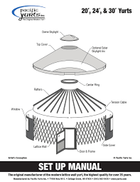 These affordable code engineered homes include appliances, bamboo floors, fire resistant pacific yurt owners on their porch in cottage grove oregon with their wood framed code concentric yurt built over 30 years ago. Pacific Yurts 20 Yurt Setup Manual Pdf Download Manualslib