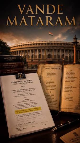 🇮🇳 Vande Mataram – National Song of India The Union Government has issued  new guidelines on the observance of Vande Mataram, marking 150 years of  this iconic patriotic composition. Written by Bankim