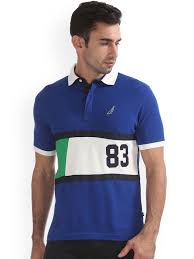 Nautica Men Blue Printed Polo Collar T Shirt 2999 Latest Mens Wear Mens Outfits Menswear
