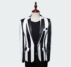 Black And White Striped Jacket Mens Black And White Striped Blazer Free Shipping Black And White Suit Striped Blazer Blazer