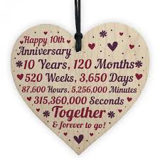 The 10th wedding anniversary is your tin wedding. Anniversary Wooden Heart To Celebrate 10th Wedding Anniversary